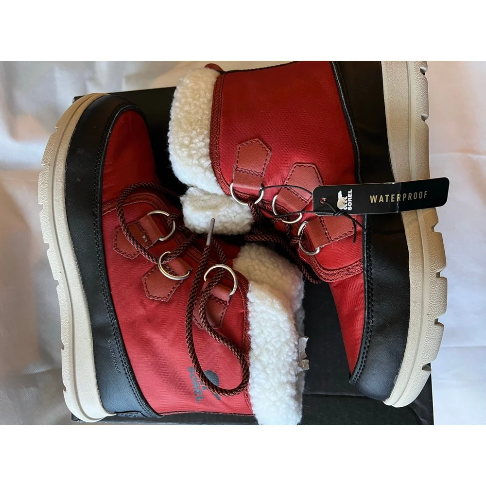 NWT Sorel Explorer Carnival Waterproof Boot RUST Women Size 7.5/UK 5.5/ EUR 38.5